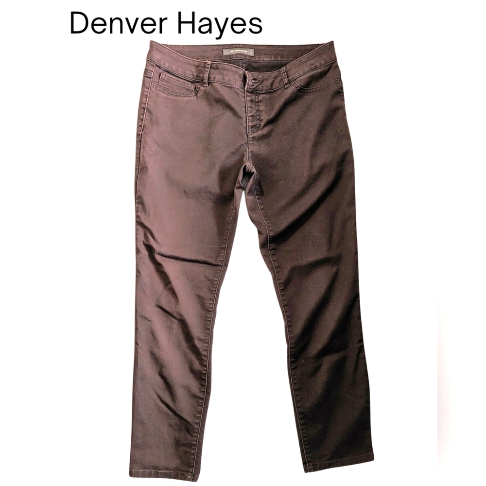 Denver Hayes size 8, GUC pull up straight leg style brown pants
